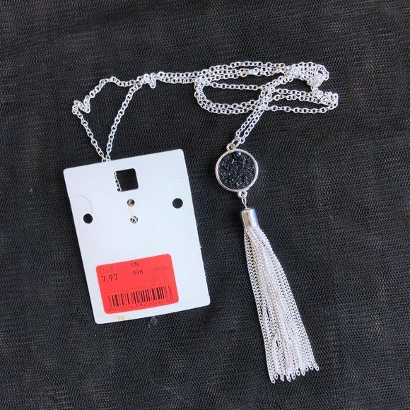 5 Pc NIP NWT New Necklace Bracelet Lot Silver Gold Tone SAQ Rhinestone Tassel - Picture 8 of 9